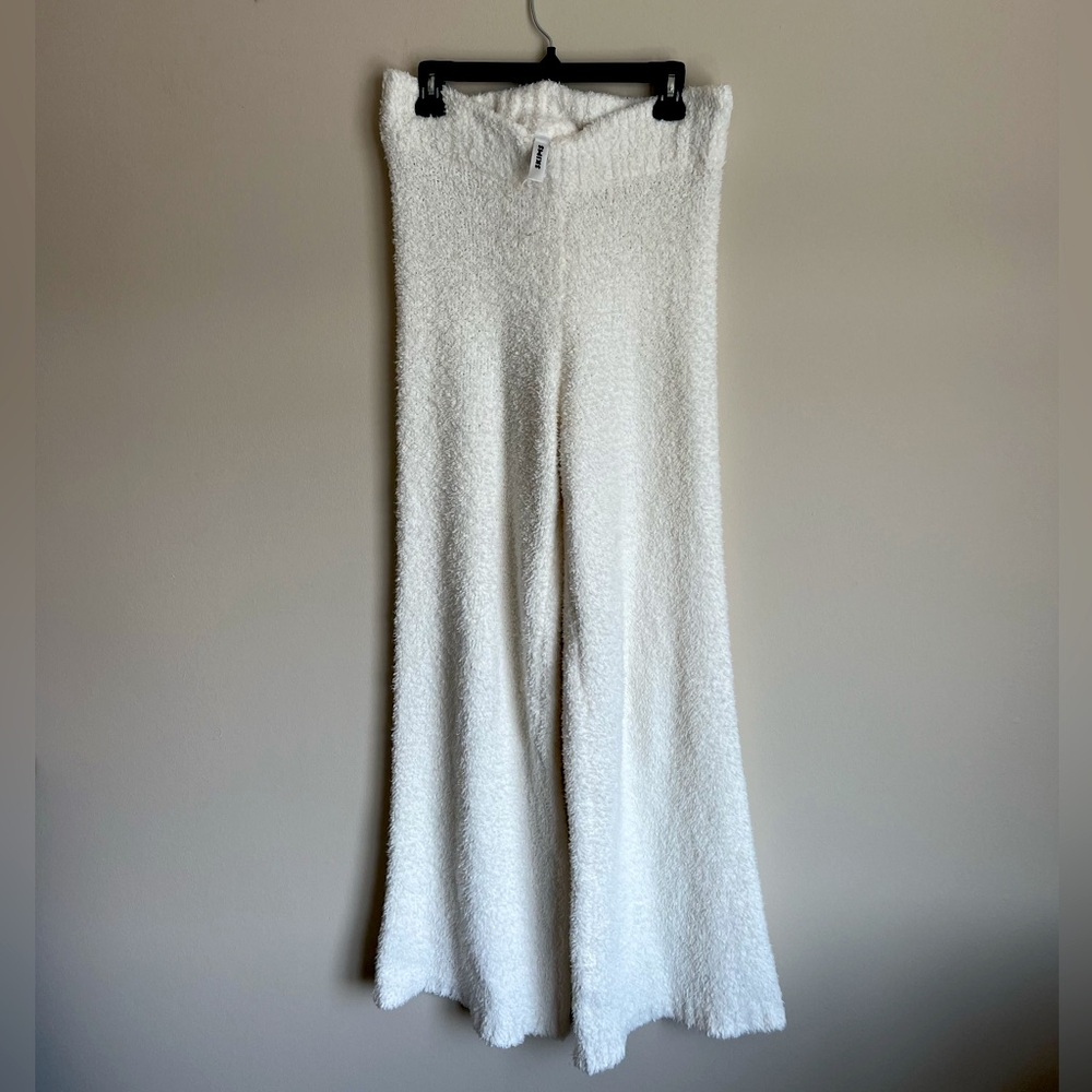 NWOT Skims Cozy Knit Wide Leg Lounge Boucle Flare Pants Bone White L/XL